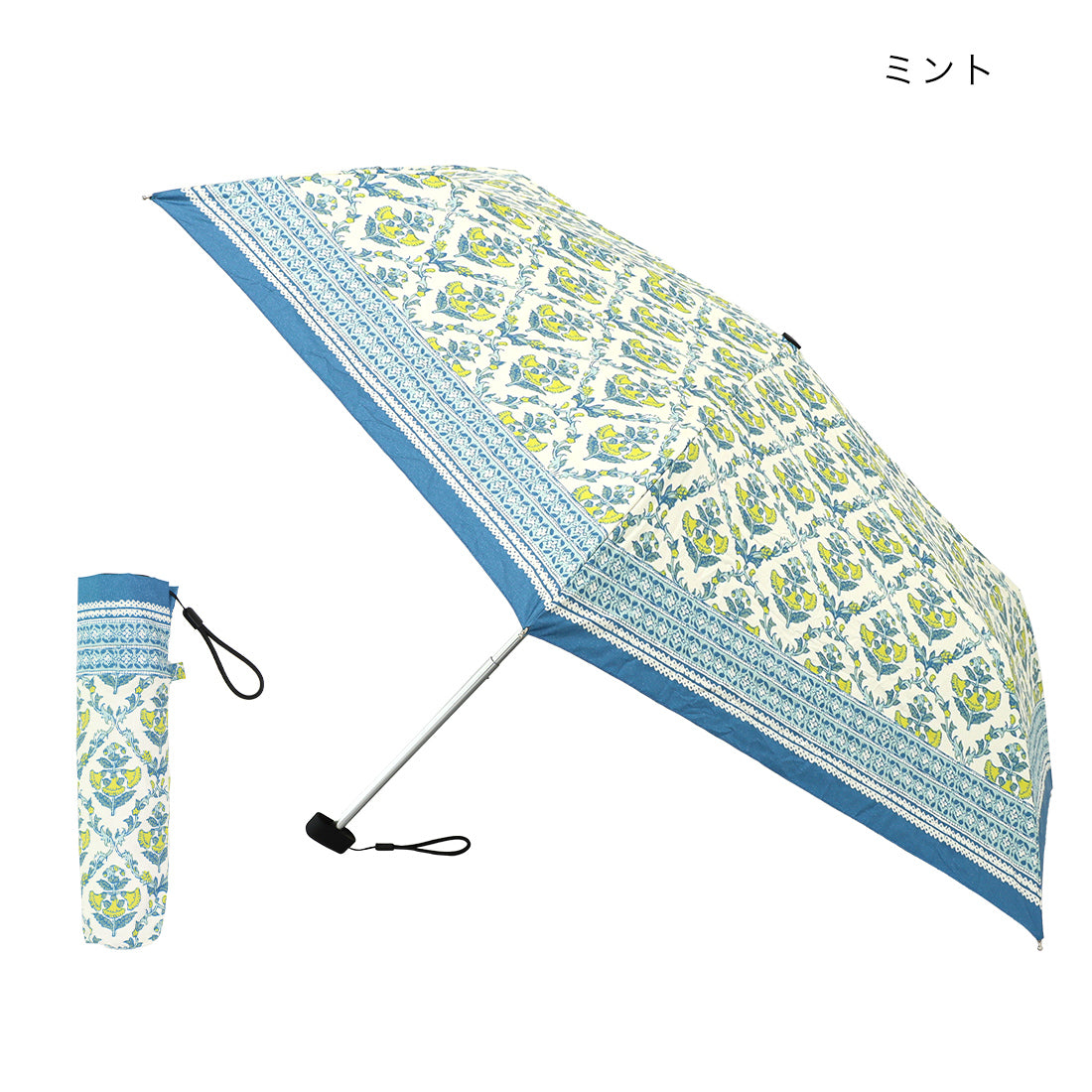 折り畳み傘 ブロックプリント 晴雨兼用 ミニ 傘 定形外 送料無料 UVカット 99% 傘 日傘 アジアン インド 花柄 総柄