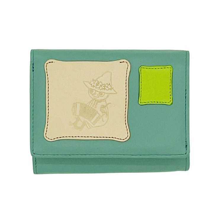 ムーミン 本革 二つ折り財布 PATCH WORK パッチワーク MOOMIN 送料無料 財布 スナフキン リトルミィ ニョロニョロ 牛革 二つ折り レザームーミン/OAK