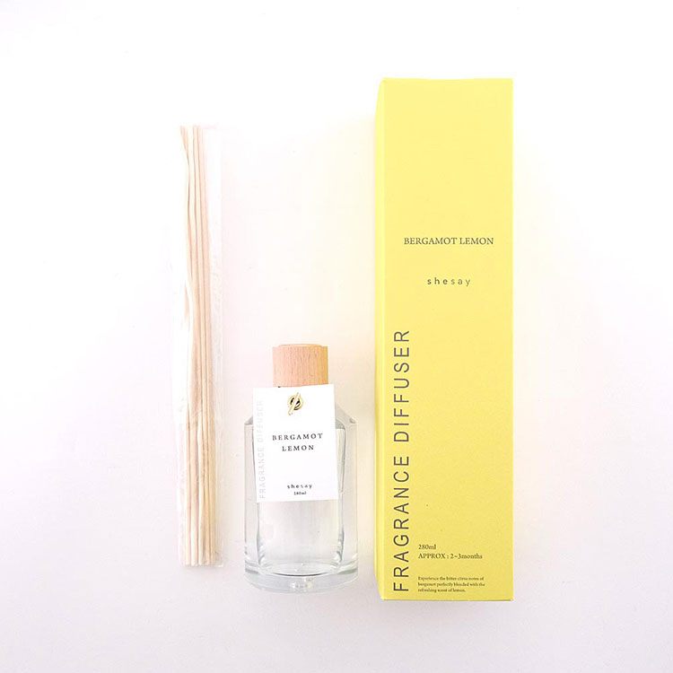 shesay 心地良い空間を香りで演出する フレグランスディフューザー Lサイズ 280ml リードディフューザー ルームフレグランス 玄関 リビング 寝室 トイレ Aベルガモットレモン