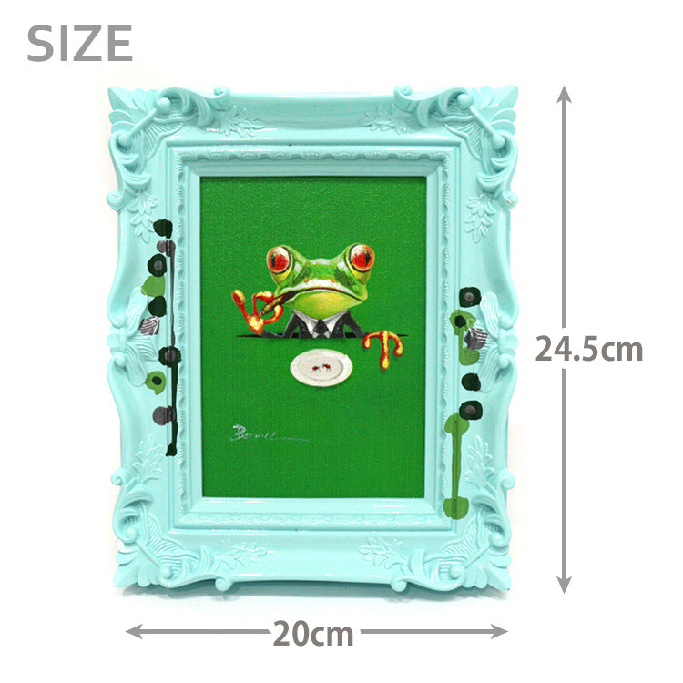 オイル ペイント アートペンキ デコフレーム シリーズ OP-05816 カエル ボス 猫 ネコ ドッグ 動物 壁掛け 置き型