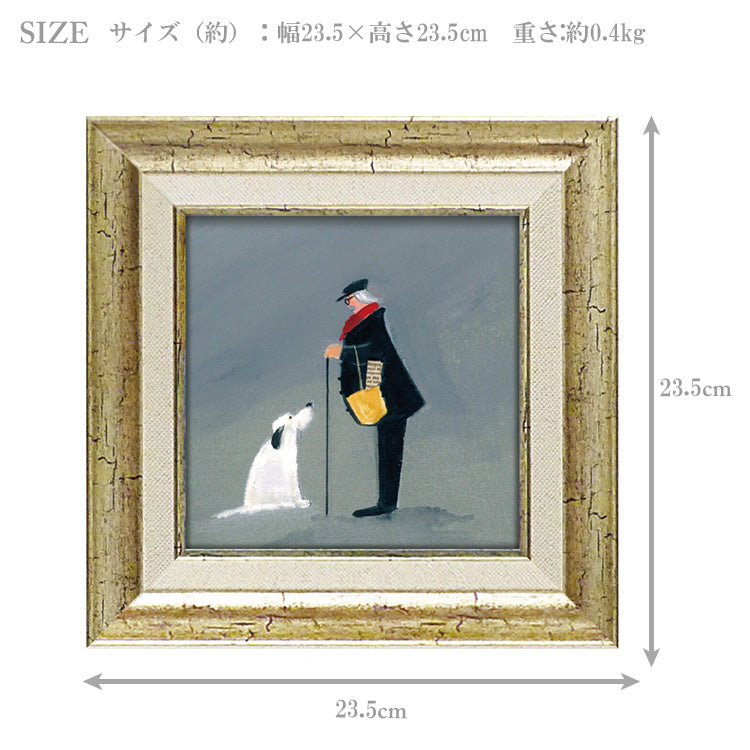 ジェニファー ヴェルニー = フランクス ノット ベギング JV-04508 アートフレーム アート 絵画 犬 紳士 ドッグ 人物画 イギリス