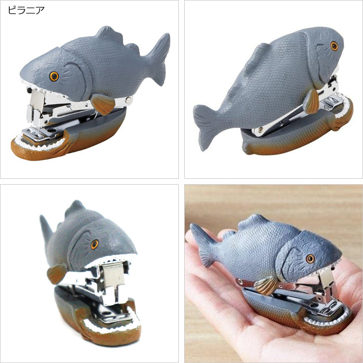 定形外送料無料 ガブッ!と噛み付く ステープラー ホッチキス ピラニア ワニガメ ワニ R23-094 文房具 動物 アニマル ユニーク ステーショナリー