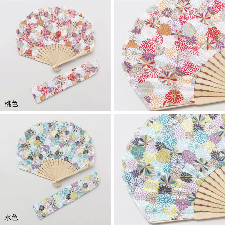 金華菊 扇子 セット 7XCP5111 定形外 送料無料 せんす レディース ギフト 暑さ対策 和装小物 花柄 桃色
