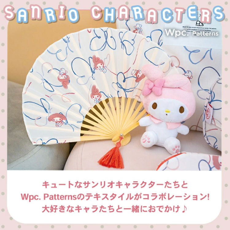 サンリオキャラクターズ 扇子 サンリオ Wpc. コラボ W084 定形外 送料無料 マイメロディ クロミ シナモロール ポムポムプリン 浴衣 着物 可愛い うちわ センス せんす ギフトボックス入り