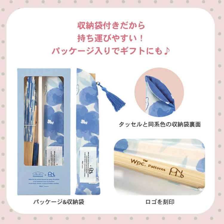 サンリオキャラクターズ 扇子 サンリオ Wpc. コラボ W084 定形外 送料無料 マイメロディ クロミ シナモロール ポムポムプリン 浴衣 着物 可愛い うちわ センス せんす ギフトボックス入り