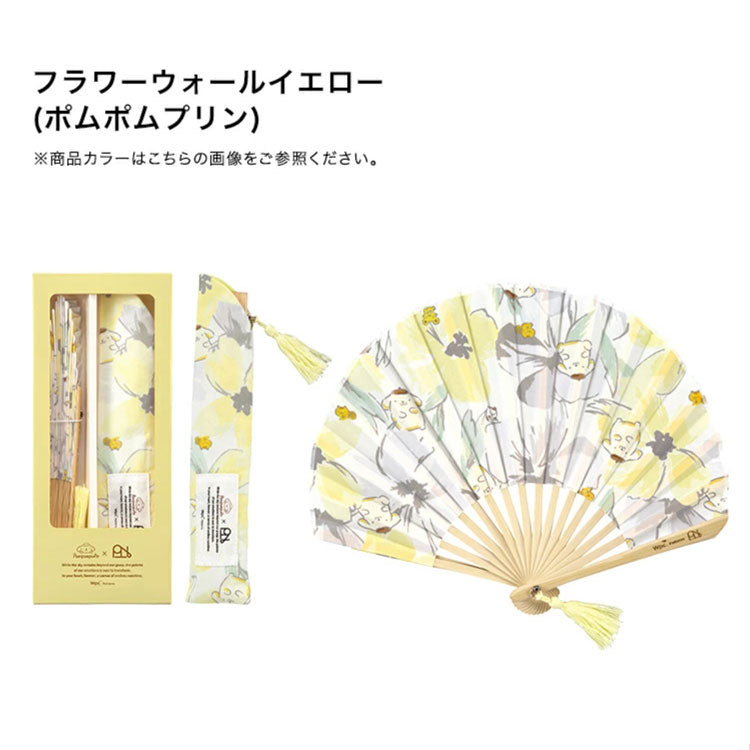 サンリオキャラクターズ 扇子 サンリオ Wpc. コラボ W084 定形外 送料無料 マイメロディ クロミ シナモロール ポムポムプリン 浴衣 着物 可愛い うちわ センス せんす ギフトボックス入り