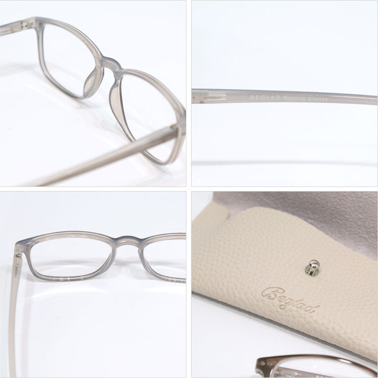 ビグラッド 老眼鏡 TM2023 おしゃれな老眼鏡 フレーム 定形外 送料無料 老眼鏡 ワンポイント 四角型 知的スクエア リーディンググラス シニアグラス ユニセックス 軽量 ケース付き ギフト