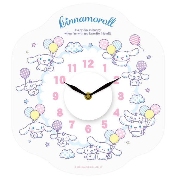 サンリオキャラクターズ ウォールクロック ステッカー 送料無料 WC-SRO サンリオ マイメロ クロミ ポムポムプリン シナモン キキララ ハローキティ 時計 壁 簡単設置 かわいい サンリオキャラクターズ