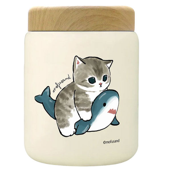 もふさんど モフサンド mofusand ステンレス スープポット 400ml 53-2156 53-2157 53-2158 スープジャー サメにゃん うさにゃん ホットケーキにゃん お弁当 保温 保冷 木目蓋 真空二重構造 コンパクト かわいい ランチ 通勤 通学