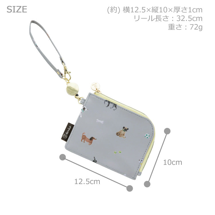 定形外送料無料 BISQUE デッサン カード & キーケース 7060DSS パスケース 定期入れ リール付き カードケース 小銭入れ 猫 犬 鳥 ネコ イヌ トリ