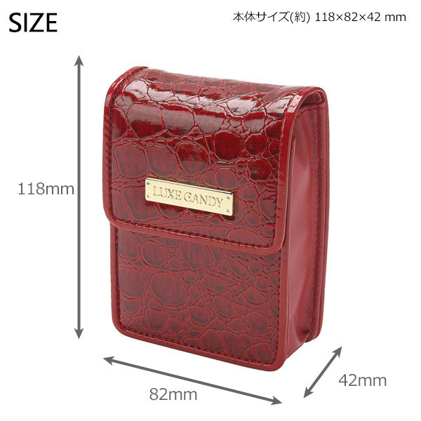 LCシャイニーケース 20 100mm 定形外 送料無料 タバコケース シガレットケース 3-07056 蛇柄 ケース 坪田パール たばこケース レディース ギフト箱付きブラック