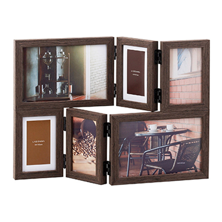 ADONNA ラドンナ 6面 フォトフレーム LA12-60-BR LA12-60-DBR リビング 6面 ポストカード判/ミニサイズ ウッディ シンプル