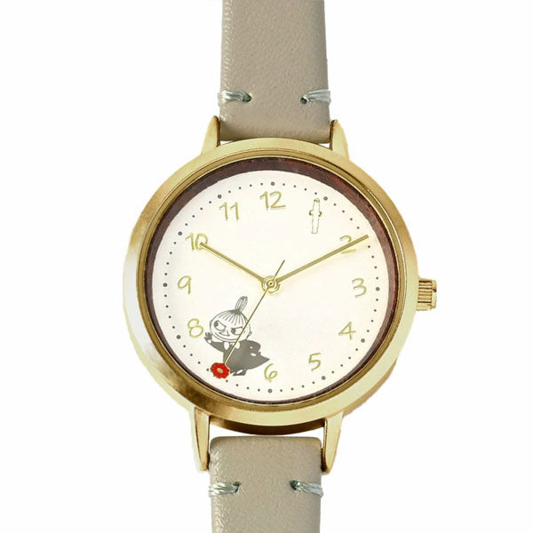 ムーミンウッドレザーウォッチ MOM017 定形外 送料無料 ムーミン リトルミイ スナフキン 腕時計 クリップ パルスメーター 看護師 アナログ時計 時計 クウォーツ 便利 レディース