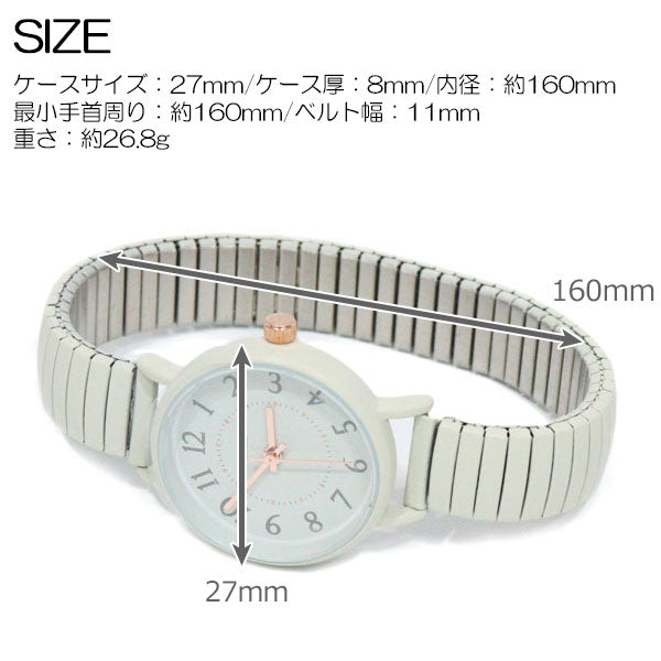 腕時計 レディース ジャイプ JN050 定形外 送料無料 時計 ジャバラウォッチ シンプル かわいい 上品 通勤 通学 ビジネス グレー