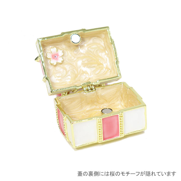 ピィアース ジュエリーボックス プレゼントボックス SAKURAピンク ex310-8 送料無料 リボン 宝石箱 桜 小物入れ リングピロー クリスタル キラキラ