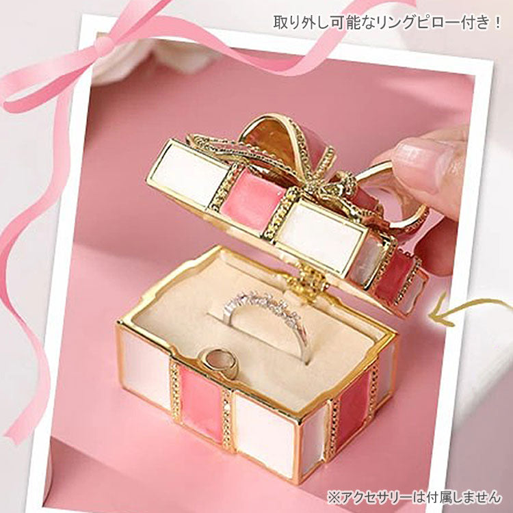 ピィアース ジュエリーボックス プレゼントボックス SAKURAピンク ex310-8 送料無料 リボン 宝石箱 桜 小物入れ リングピロー クリスタル キラキラ
