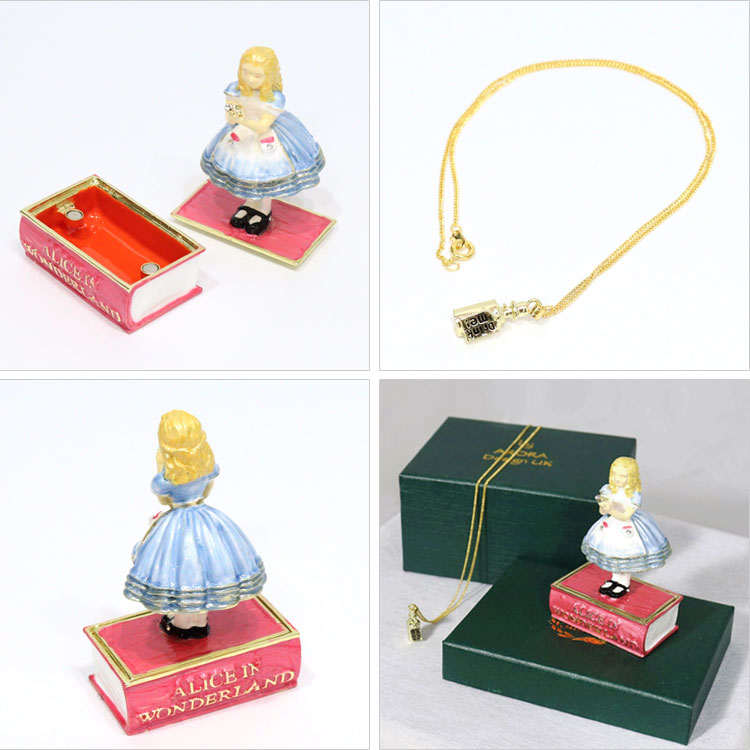Arora ピューター ジュエリーボックス アリス Secrets from HIDDEN TREASURES 送料無料 不思議の国のアリス Alice in Wonderland 小物入れ 白うさぎ ホワイトラビット1:ドリンクミー (Alice)