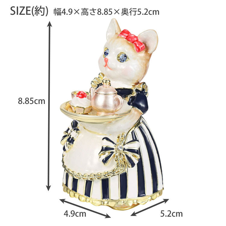 ルル・キャンディ ティータイム 送料無料 ピィアース ルル EX632-1 ジュエリーケース 猫 ネコ ねこ ジュエリーボックス 宝石箱 ギフト ドレス クリスタル