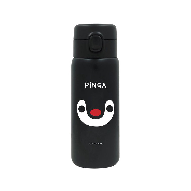 ピングー ステンレスワンプッシュボトル 350ml 保温 保冷 195-031 水筒 ペンギン ワンタッチ 軽量 モデル Water bottle