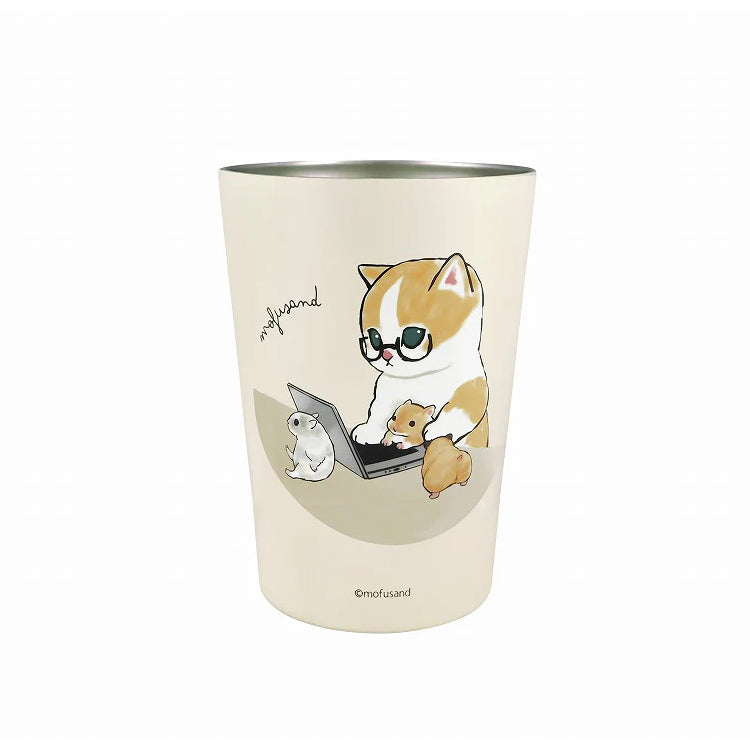 mofusand もふさんど 2WAY 真空二重 タンブラー M 53-2027 定形外 送料無料 コップ 450ml 猫 カエル 在宅ワークにゃん 猫パフェ 海の生き物にゃん ステンレス 鮫図鑑