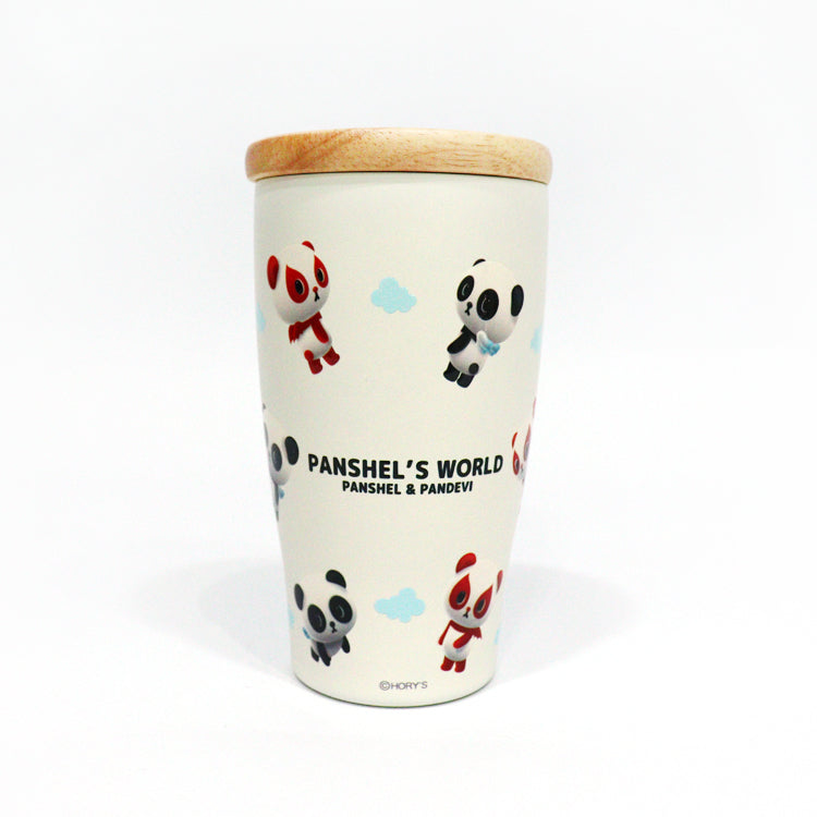 パンシェル 木蓋付き 真空二重 タンブラー 350ml カップ コップ 保温 保冷 魔法瓶 パンダ パンデビ 90年代