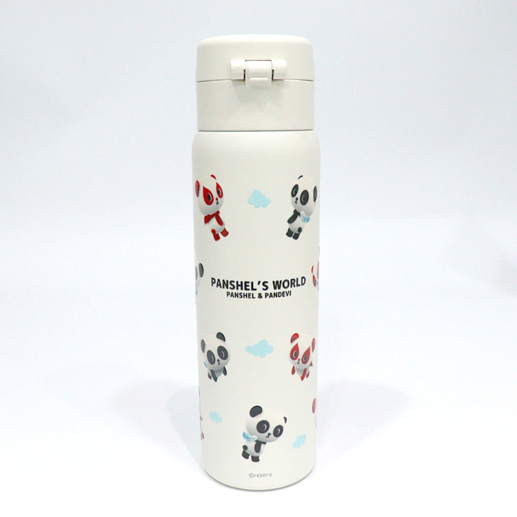 パンシェル ワンプッシュ ステンレス ボトル 真空二重 480ml 軽量 水筒 保温 保冷 魔法瓶 パンダ パンデビ 90年代