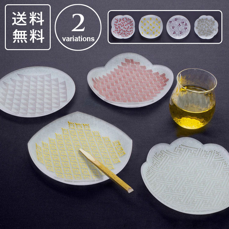 toumei×DOTS 京印伝 漆 まめざら 11cm 木箱入 4枚セット 送料無料 皿 食器 トウメイ 和食器 小皿 和柄