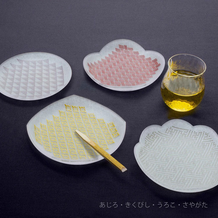 toumei×DOTS 京印伝 漆 まめざら 11cm 木箱入 4枚セット 送料無料 皿 食器 トウメイ 和食器 小皿 和柄