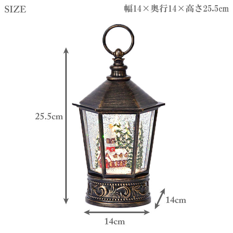 リキッド LED ヘキサゴン ランタン ツリー HM-010933 ハルモニア 送料無料 スノードーム キッドLED ライト 街灯 クリスマス オブジェ キャンドル 電池式 置物 飾り