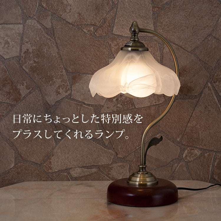 送料無料 秋月貿易 テーブルランプ クラリティ 1灯 クラシカル clarity LED対応 ライト MS-T020 ガラス ユリ クリスマスローズ バラ 花 アンティーク 高級感 LED電球付