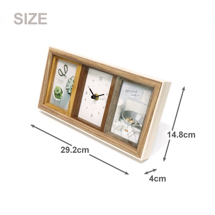 フォトフレーム クロック付き df96-30-iv アイボリー アバンティ インテリア フレーム ladonna 木製 ホワイト ウッド シンプル