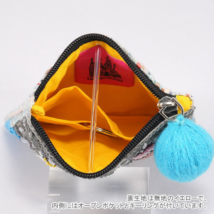 タマオワールド スパンコール刺繍ポーチ コジコジ swan 定形外 送料無料 POC3760 スパンコール 刺繍 ポーチ 小銭入れ