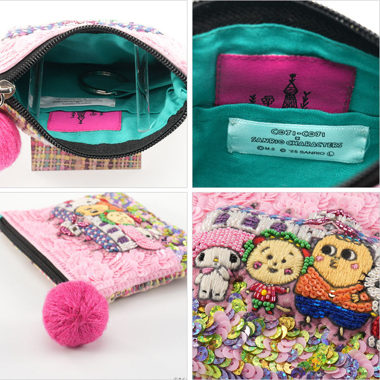 スパンコール 刺繍 ポーチ コジコジ サンリオ ミニポーチ メール便 送料無料 POC3861 タマオワールド サンリオ ビーズ 次郎くん ハローキティ マイメロディ COJI-COJI × Sanrio characters
