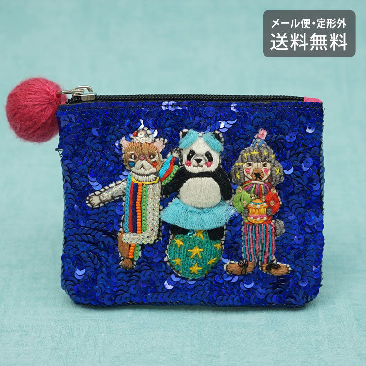 タマオワールド スパンコール刺繍ポーチ Circus POC3412 ネコポス 送料無料 ポーチ 小物入れ 猫 ネコ ねこ レディース 刺繍 –  SYNONYM