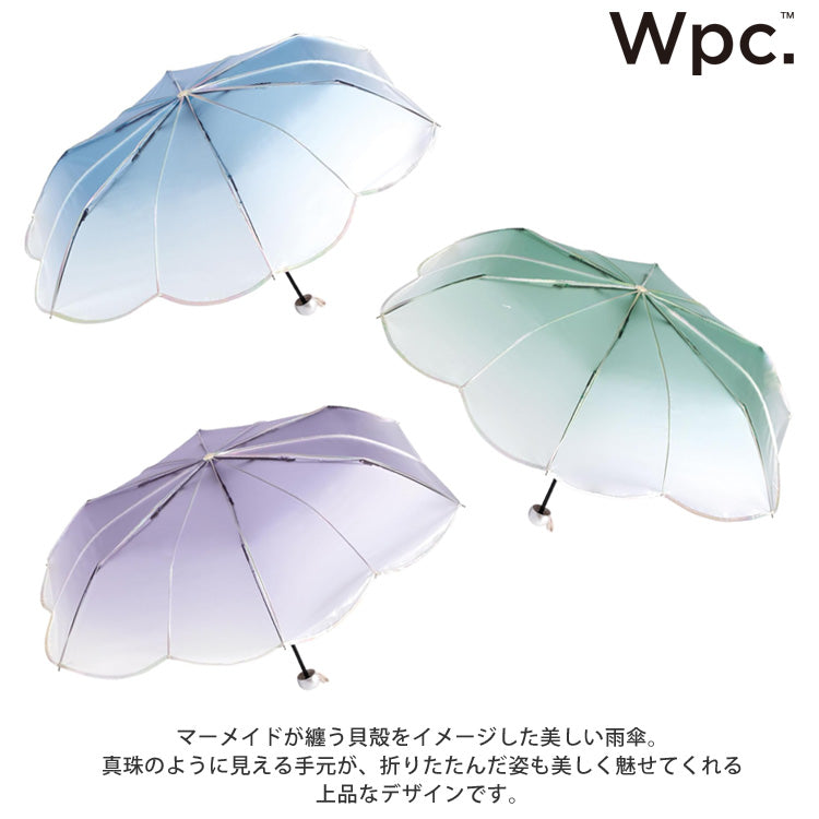 マーメイドアンブレラ ミニ 折り畳み傘 Wpc. 折りたたみ傘 定形外 送料無料 ビニール傘 折りたたみ 傘 真珠 人魚 マーメイド