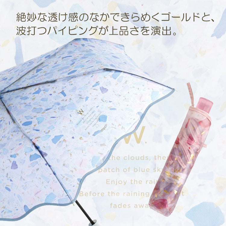 Wpc. ペールストーン アンブレラ ミニ 折りたたみ傘 定形外 送料無料 韓国 PT-0070-002 折り畳み 傘 ビニール傘 手開き wpc 軽量 軽い 半透明