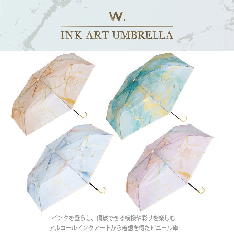 インクアートアンブレラmini Wpc. ミニ 折りたたみ傘 定形外 送料無料 雨傘 長く使える 親骨49cm レディース 通勤 通学 女性 ニュアンス おしゃれ 可愛い 映え キラキラ PT-0062 PT-0063 PT-0067 PT-0068