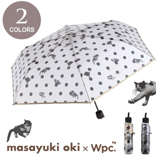 沖昌之×Wpc. 肉球プラスチックアンブレにゃん ドット mini 折りたたみ傘 PT-OM006-002 ねこ アンブレにゃん 折りたたみ 透明 雨傘 傘 ビニール傘
