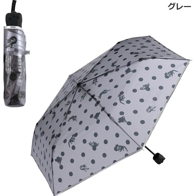 沖昌之×Wpc. 肉球プラスチックアンブレにゃん ドット mini 折りたたみ傘 PT-OM006-002 ねこ アンブレにゃん 折りたたみ 透明 雨傘 傘 ビニール傘