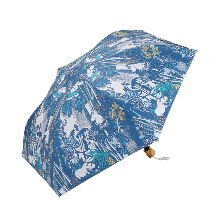 MOOMIN ムーミン 晴雨兼用折りたたみ傘 楽しいムーミン一家 PTMO-25M 送料無料 傘 日傘 雨傘 梅雨 遮光 撥水 北欧 UVブラック