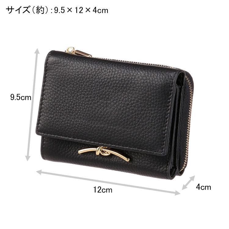 BEAURE 結び金具 3つ折り財布 B-23533 送料無料 財布 牛革 レディース ミニ