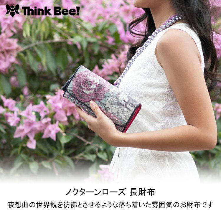 Think Bee!シンクビー ノクターンローズ 長財布 A000642 送料無料 ローズ バラ 財布 かぶせ レディース