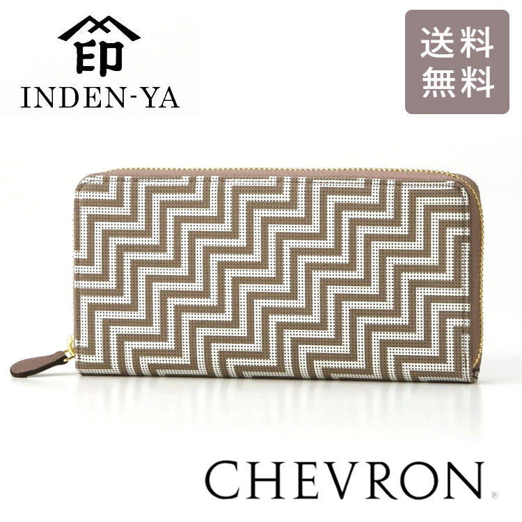 印伝 CHEVRON シェブロン ラウンドファスナー 長財布 7605 印傳屋 本鹿革 本革 財布 束入 レザー 日本製