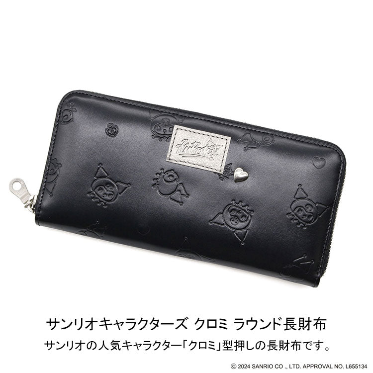 サンリオキャラクターズ KUROMI クロミ ラウンド 長財布 san-87131 送料無料 ナダヤ 財布 ファスナー 黒