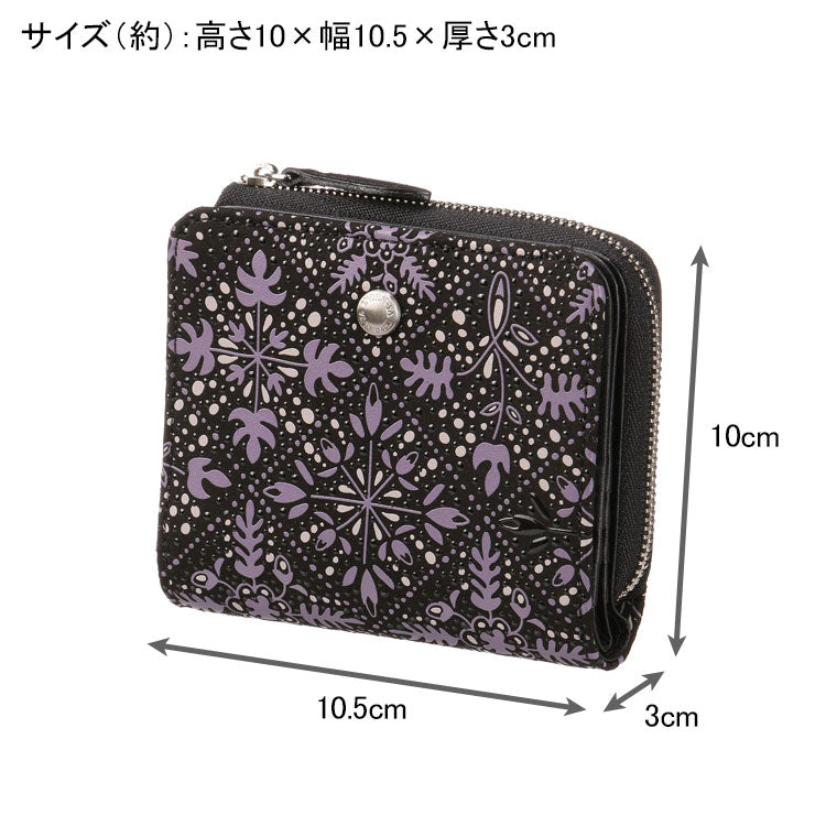 印傳屋 印伝 シアソム 二つ折り 財布 9022 送料無料 さいふ 小銭入れ モザイク 模様 ギフト レディース