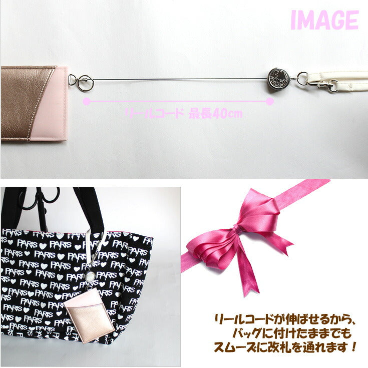 A.Y.Judie シンプルリールパス = (bc) 定形外郵便送料無料 シンプル リール付きパスケース リール付き 定期入れ カードケース