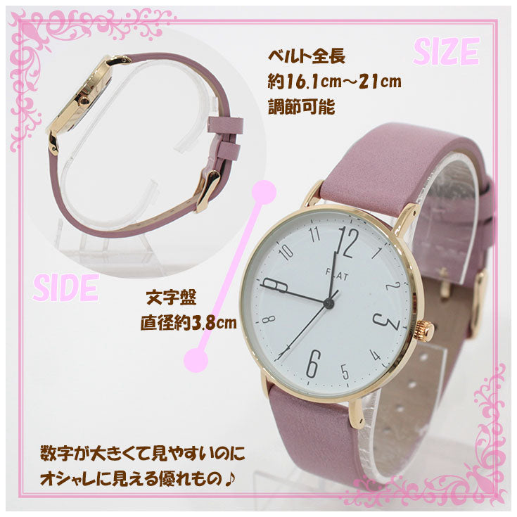 【メール便送料無料】 follow シンプルベルト 腕時計 h02118s-1 ピンク イエロー ブルー グレー ファッション レディース カジュアル かわいい