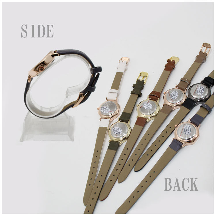 ー定形外便送料無料ー フィールドワーク オクタゴンシンプル 腕時計 ST229 時計 シンプル エンボスデザイン オクタゴン ホワイト グレー ブラウン カーキ パープル ブラック fieldwork