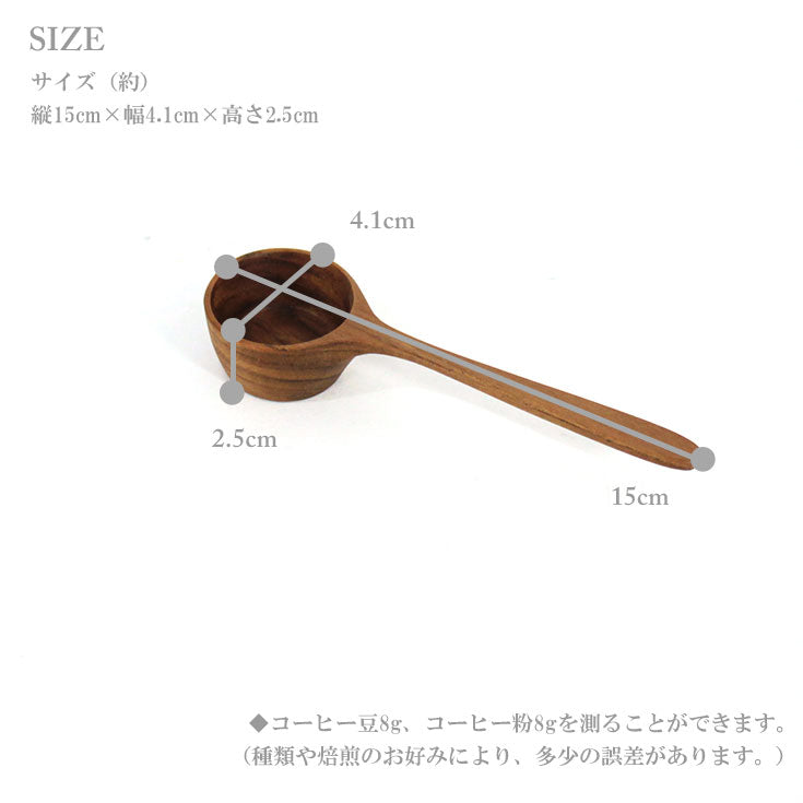 定形外送料無料 チークウッド コーヒー スクープ テーパー Lサイズ 380528 L TEAKWOOD