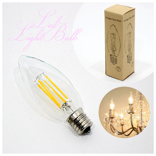 シャンデリア用 LED電球 口径E17 440im 電球色 = (li)定形外送料無料 LED 電球 E17 シャンテ゛リア型 LED1735-4CH シャンデリア球 40w相当